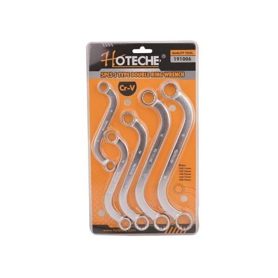 Hoteche 191006 5pcs S Type Double Ring Wrench