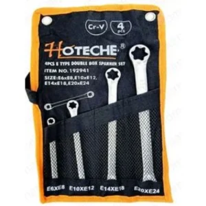 Hoteche 192941 4pcs E-Type Double Box Spanner Set