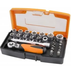 Hoteche 202102 25pcs 1/4' Drive Metric Socket Set