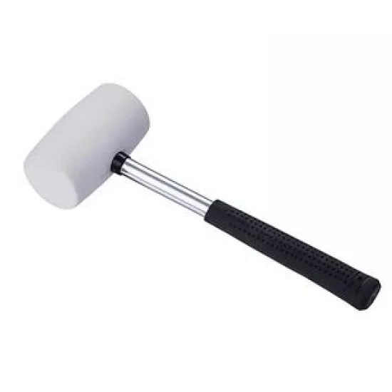 Hoteche 230201 16oZ Steel Tubular Handle White Rubber Mallet