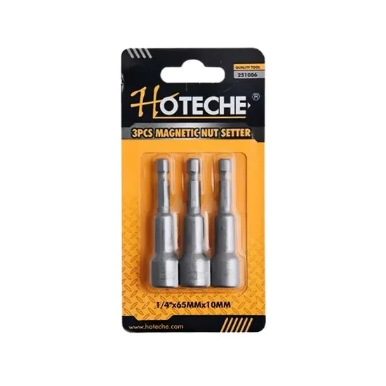 Hoteche 251006 3Pcs Magnetic Nut Setter