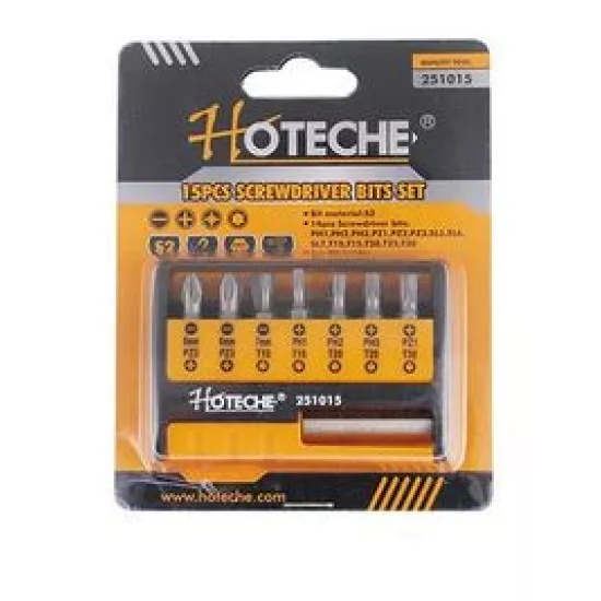 Hoteche 251015 15Pcs Screwdriver Bit Set