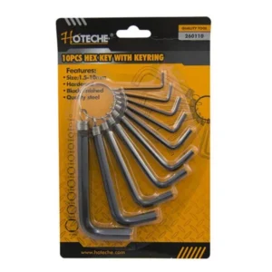 HOTECHE 260110 10 Pcs Hex Key Wrench Set