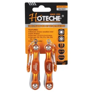 Hoteche 261031 14Pcs Folding Hex Key Set Metric & Torx