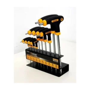 HOTECHE 262009 10 Pcs T-Handle Torx Hex Key Set With Metal Frame