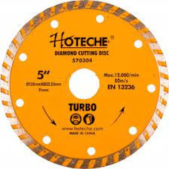 Hoteche 570304 125x22.23x7mm Diamond Cutting Disc (TURBO - TYPE)
