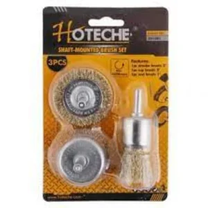 Hoteche 591001 3Pcs Shaft-Mounted Wire Brush Set