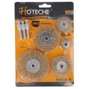 Hoteche 591002 5Pcs Shaft-Mounted Wire Brush Set