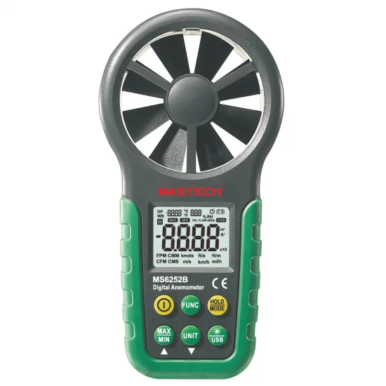 Mastech MS6252B Digital Anemometer with Temperature/Humidity