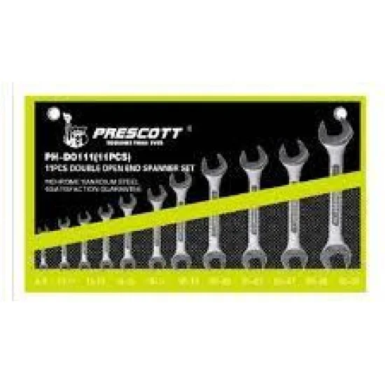 PRESCOTT PHWDI-11 Double Open End Spanner Set