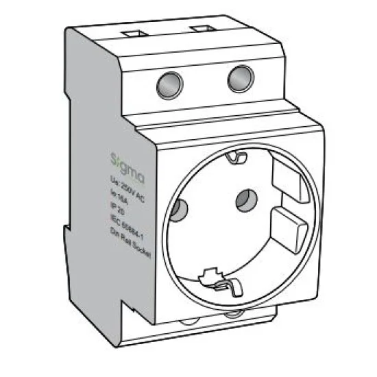 Sigma Socket 6 A 230 V Din Rail Type Socket For Panel Board