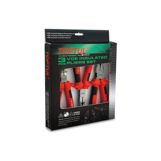 Toptul GAAE0301 3pcs VDE Insulated Pliers Set