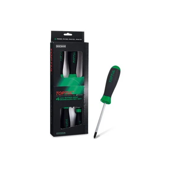 Toptul GAAE0401 4PCS Phillip Super-Grip Screwdriver Set