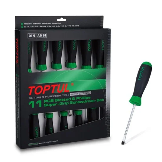 Toptul GAAE1101 Slotted and Phillips Screwdriver Set