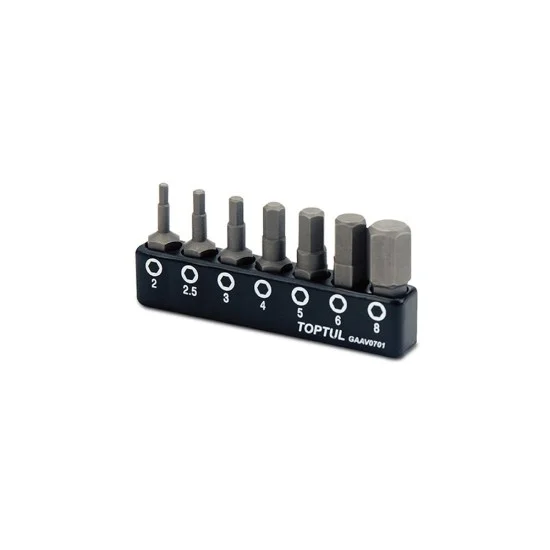 Toptul GAAV0701 7pcs 1/4' Insert Screwdriver Bit Set
