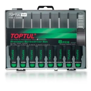 Toptul GAAW0802 Precision Screwdriver Set Slotted and Phillips 8pcs