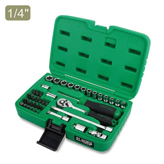 Toptul GCAI4102 41PCS Professional Grade 1/4' DR. Flank Socket Set