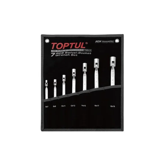 Toptul GPAQ0701 7pcs Double End Swivel Socket Wrench Set 6-19mm