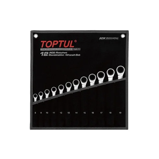 Toptul GPAQ1202 12Pcs Ratchet Combination Wrench Set