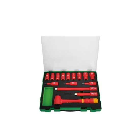 Toptul GZC1507 15pcs VDE 6PT Flank Socket Set 1/2'
