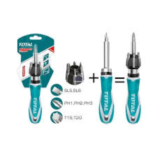 Total TACSD-30086 8Pcs Ratchet Screwdriver Set