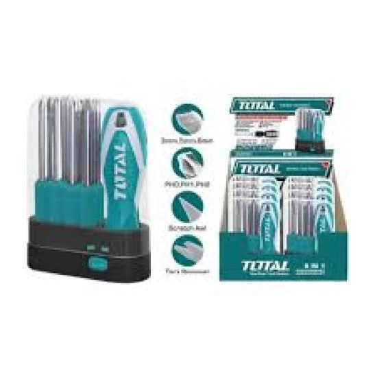 Total THT-250906 9Pcs Interchangeable Screwdriver Set