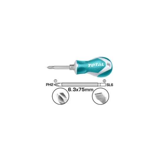 Total THT250216 2 IN 1 Screwdriver Set 6.35X75MM