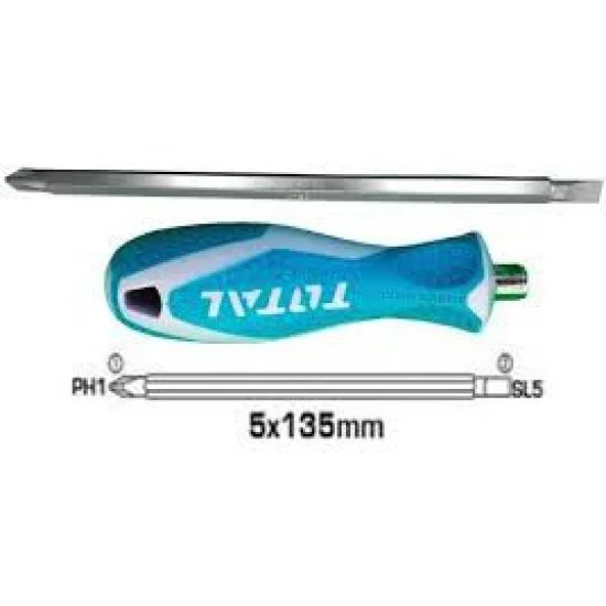 Total THT250226 2 IN 1 Screwdriver Set 5X135MM