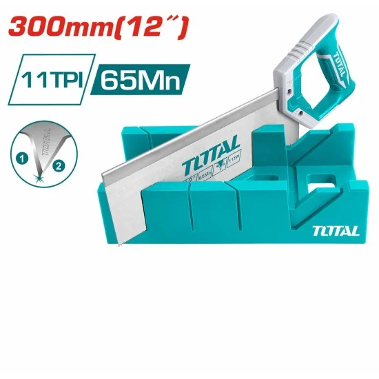 Total THTK591262 300×140×80mm Miter Box and Back Saw Set