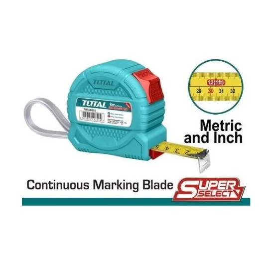 Total TMT34525 Steel Measuring Tape 5mx25mm