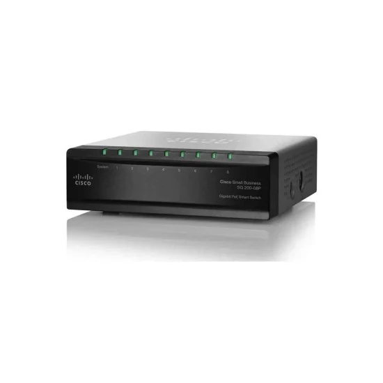 Cisco SLM2008PT SG200-08P 8-port (4 Reg + 4 PoE) Gigabit PoE Smart Switch