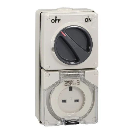 Clipsal S56C313GY Combination Switched Socket