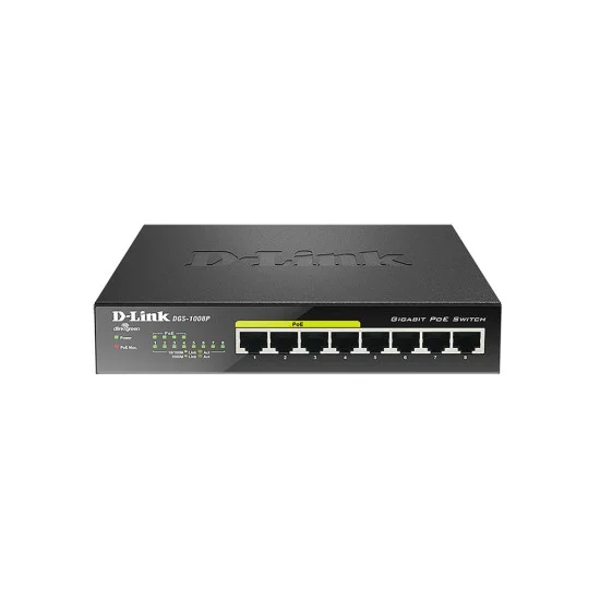 D-Link DGS‑1008P 8 Port Gigabit Desktop Switch