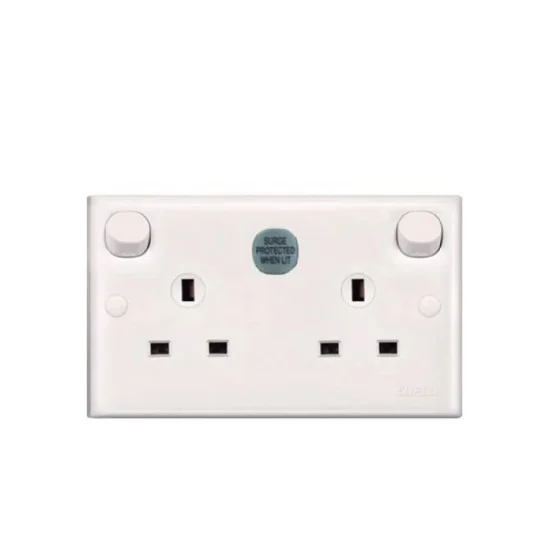 E-Series E25SF 13A Duplex Switched Socket With Surge Arrester