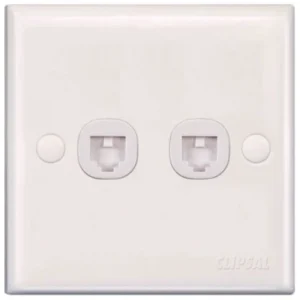 E-Series ET02/4 2 Gang Shuttered Telephone Outlet