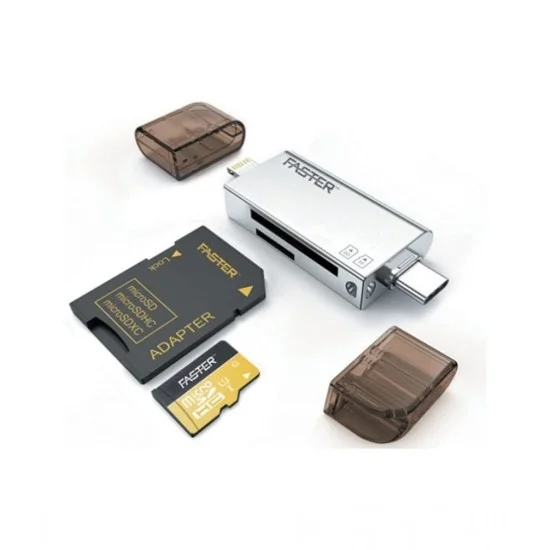 Faster FU101 2 in 1 USB OTG Card Reader For iPhone & Type-C Phone