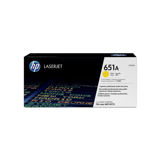 HP 651A Yellow Original LaserJet Toner Cartridge CE342A