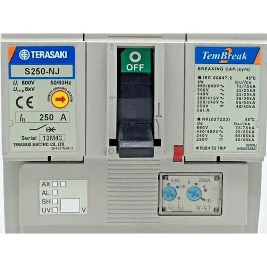 Terasaki MCCB 4 Pole TemBreak S 250NJ