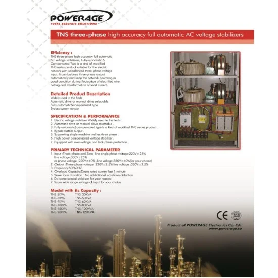 Powerage TNS-3KVA Three-Phase Ac Voltage Stabilizer - Image 2