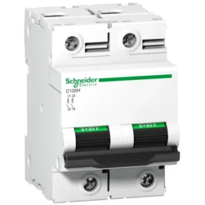 Schneider C120H C Curve 2 Pole Miniature Circuit Breaker
