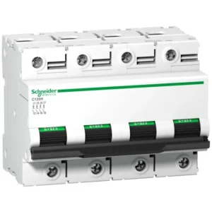 Schneider C120H C Curve 4 Pole Miniature Circuit Breaker