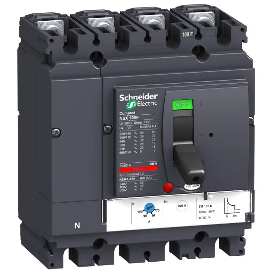 Schneider NSX100F TMD 40A 4 Pole 4d Circuit Breaker Compact