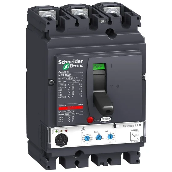 Schneider Circuit Breaker Compact NSX160F Micrologic 2.2 160A 3Pole 3d