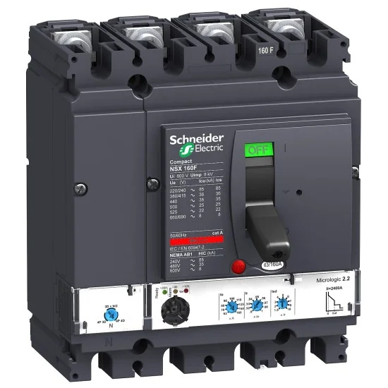 Schneider Circuit Breaker Compact NSX160F Micrologic 2.2 160A 4Pole 4d