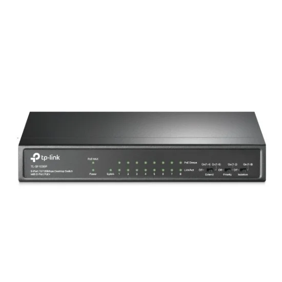 TP-Link SF1009P 9-Port 10/100Mbps Desktop Switch with 8-Port PoE+