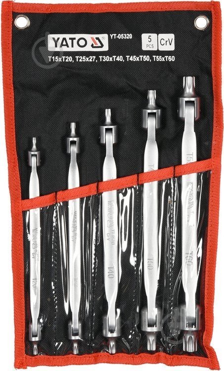 YATO TORX TYPE DOUBLE HEAD FLEXIBLE WRENCH SET T15-T55 5PCS