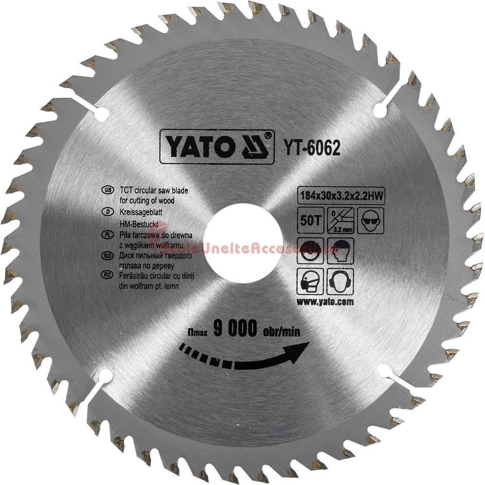 YATO TCT CIRCULAR SAW BLADE FOR WOOD 184x30x50T