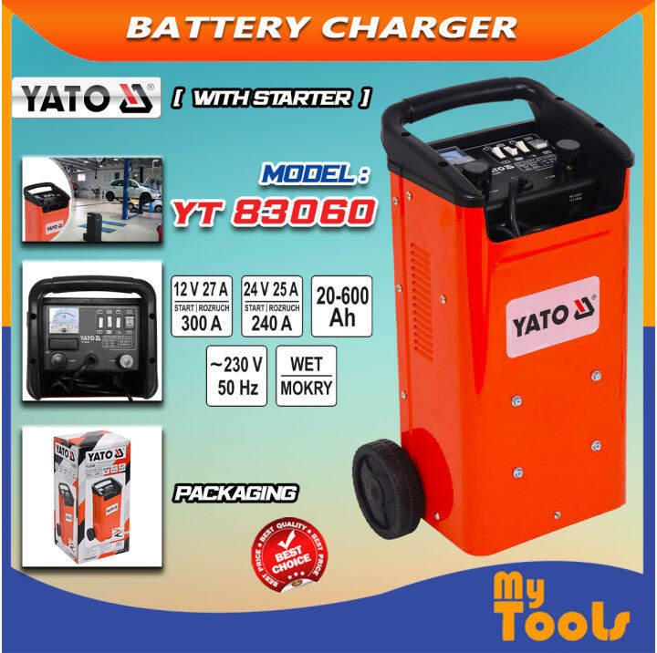 YATO BATTERY CHARGER WITH ENGINE START-UP 24V